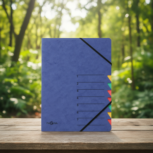 PAGNA Easy Din <b>A4</b> 225g/m Pressed Chipboard File <b>Folder</b> Blue Color with Multicolored 7 Compartments - Product Image 3