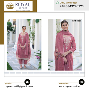 Última colección de ropa étnica india, algodón de seda con bordado, colección de trajes Salwar para bodas y fiestas - Product Image 3