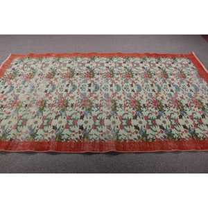 Turkish Rug, Large 5,2x9,1 ft Vintage Rug, <b>Red</b> Striped <b>Wool</b> Rug - Product Image 3
