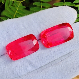 Pierre précieuse en forme de coussin en rubis naturel, pierre taillée en vrac, taille calibrée pour la fabrication de bijoux, teinte claire en rubis - Product Image 3