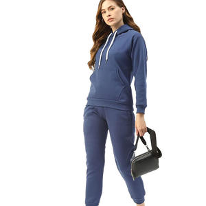 Ensemble de survêtement pour femme, design décontracté, uni, 100% coton, coupe ample, vêtements d'hiver, 2 pièces, vêtements de sport respirants, salle de sport, fitness - Product Image 3