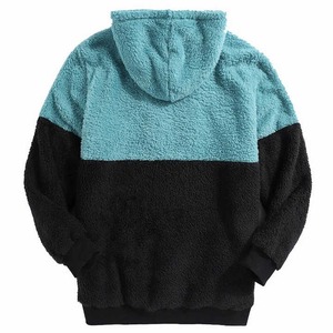 Custom 100% Cotton Streetwear <b>Sherpa</b> Fleece <b>Hoodie</b> for <b>Men</b> Half Zipper Heavyweight Oversized Crocheted Pattern for Autumn - Product Image 4