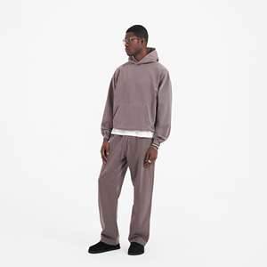 Sudaderas con capucha personalizadas Jersey Copped Sweatsuit Acid Wash Sudadera con capucha 3D Puff Print Jogging Chándales Set Pantalones de chándal acampanados y conjuntos de Sudadera con capucha - Product Image 4