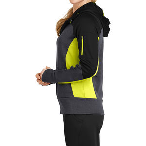 เสื้อฮู้ดแบบมีซิปขึ้นใหม่สำหรับผู้หญิงบริการ ODM เสื้อมีฮู้ดแบบบล็อกสี2024น้ำหนักเบาดีไซน์ของคุณมาใหม่ - Product Image 3