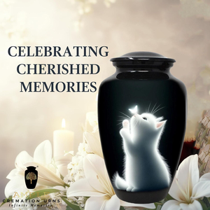 Black Handcrafted Meena Coated Aluminum Cremation <b>Urn</b> <b>Large</b> & Keepsake Leakproof mouse Engravable Memorial <b>Urns</b> - Product Image 5