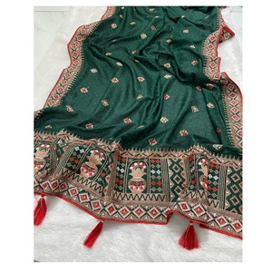 Tela de seda Vichitra fabulosa de moda de lujo superventas Sari elegante Zari trabajo con trabajo de piedra último desgaste para el invierno en el mejor - Product Image 1