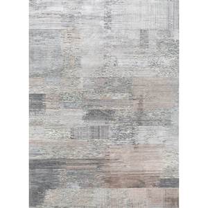 Alfombra Kavi Gris y Negra Anudada a Mano de Lana y Seda de Bambú con Patrón Abstracto Afterglow para Uso Doméstico Eskm-15 - Product Image 1