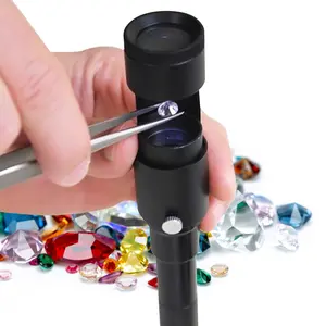 Jeweler Gemologist Professional Tester Gem Tools Magnify Glass 10X Darkfield Loupe Magnification With Flashlight