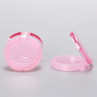 OMI étui à poudre magnétique de luxe rose clair étui à blush emballage cosmétique en plastique biodégradable avec trou de porte-clés