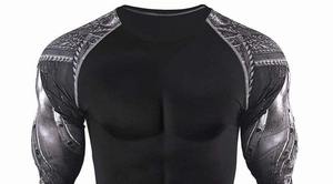 เสื้อรัดกล้ามเนื้อแขนยาวพิมพ์ลายสีสันสดใสคุณภาพสูงสำหรับผู้ชาย MMA UPF50+ ระบายอากาศได้ดี - Product Image 5