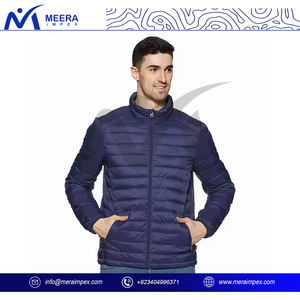 Chaqueta acolchada de diseño azul personalizada de Venta caliente de invierno para hombres Chaquetas acolchadas con capucha de abrigo personalizadas de fábrica OEM para hombres - Product Image 2