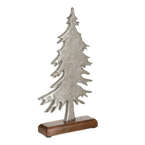Handmade Premium <b>Silver</b> Aluminium Christmas Tree Sculpture With Wooden Base Modern Tabletop Decor <b>Ornament</b> Wholesale Price - Product Image 5