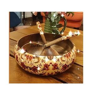 Wooden <b>Snacks</b> Serving <b>Bowl</b> With 2 Spoon Finest Quality Customized Size And Shape Food Serving <b>Bowl</b> For Sale - Product Image 6