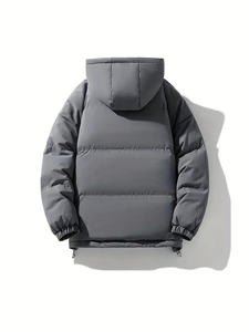 Chaqueta de Invierno Unisex con Capucha para Hombre y Mujer, Ajuste Holgado, Talla Grande, Chaqueta Acolchada con Cremallera, Gruesa, de Algodón, Cálida y Acogedora - Product Image 6