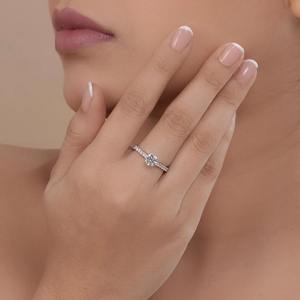 Anillo de Compromiso con Diamante Redondo Cultivado en Laboratorio de 1.14 CTW, Certificado F VVS1 VVS2, Anillo de Diamante Redondo Solitario, Regalo de Aniversario, Moderno - Product Image 5