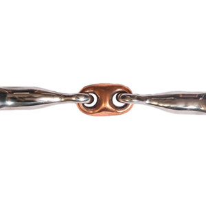 Broca de boca de cobre de tres partes | Broca de entrenamiento de caballos de acero inoxidable articulada doble | Tachuela de equitación ecuestre - Product Image 3