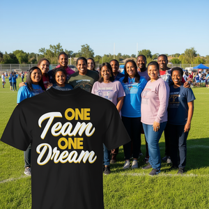 Camiseta One Team One Dream promocional negra para adultos unisex - Product Image 2