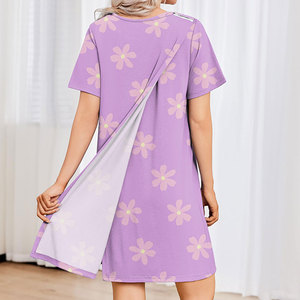 Vêtements d'hôpital en polyester 100% en gros, robes de patient imprimées pour femmes, robe longue - Qualité d'exportation. - Product Image 6