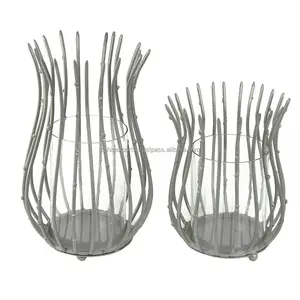 Lanterne en bambou doré pour la décoration intérieure luxueuse, porte-bougie en métal de qualité supérieure pour le style des chambres d'hôtel, décoration de la maison - Product Image 1