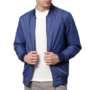 Lightweight Plus Size Men's Bomber Jacket Stand Collar Front Logo Solid Color Breathable Winter Wear Customized Color & Size - Product Image 1