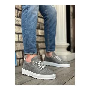 Lino grigio, suola alta, Design stringato semplice ed elegante, scarpe Casual da uomo