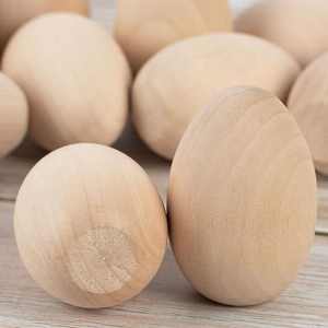 Customized Solid and Hollow Children's Safe Polished Art Deco DIY Easter Wooden Egg Toys Baptism Eco-Friendly Crafts for <b>Kids</b> - Product Image 2