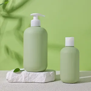 Refillable 200 300 400 500 ml matte empty shampoo and conditioner bottle body lotion shower gel plastic bottle with pump