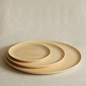 La última placa de madera temática para cocina y mesa Placa de forma redonda con textura de madera natural a un precio razonable - Product Image 6