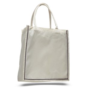 100% Cotton Color Stripe Beach Tote <b>Bags</b> with Fancy Handles <b>Medium</b> Size Durable Washable for Advertising-Heat Transfer Printing - Product Image 5