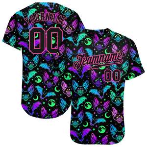 Camisetas de Béisbol Azules Sublimadas Personalizadas de Primera Calidad, Transpirables, Unisex para Adultos, con Cuello Redondo y Botones, Tallas Grandes, Servicio OEM - Product Image 1
