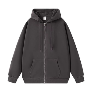Sweat-shirts à capuche zippés pour hommes en molleton 100% coton, poids lourd, vente en gros, hiver, épaules tombantes, avec logo personnalisé, fabriqués au Pakistan - Product Image 6