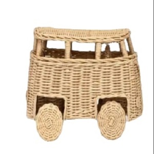 Meilleure vente d'artisans en rotin enfants camping-car jouets en rotin jouet en osier enfants camping-car enfant en bas âge semblant jouer chambre d'enfant camping-car - Product Image 2