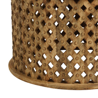 Table basse en bois massif sculpté, design moderne, fait main, durable, hauteur réglable, montage facile, pour salon