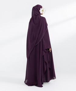 Abaya islamique pour femme de haute qualité, tissu personnalisé, grande taille, polyester respirant, longueur cheville, service OEM - Product Image 4