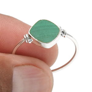 Ensemble de lunette en malachite naturelle en argent sterling 925 massif, bague en forme de coussin, bijoux faits à la main, fournisseur à prix d'usine direct - Product Image 2