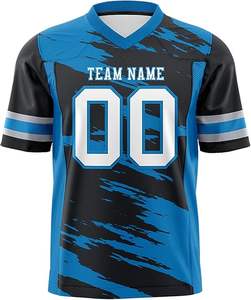 Vente en gros Maillot de football américain unisexe personnalisable avec broderie Logo & Nom T-shirts Design USA Taille à manches courtes Longueur - Product Image 3