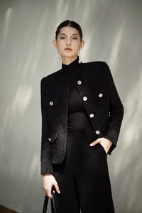 เสื้อแจ็กเก็ตผู้หญิงผ้าทวีต Lilian Tweed, เสื้อแจ็กเก็ตแฟชั่นหรูหราสไตล์มินิมอลสไตล์เรียบง่าย - Product Image 5