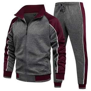 Traje de sudor de manga larga transpirable de secado rápido de etiqueta privada para hombres Diseño personalizado Ropa deportiva de fitness Conjunto de 2 piezas en blanco con logotipo - Product Image 1