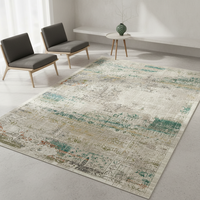 Tapis Erdenet en laine de Mongolie/mélange PA, écologique, fabriqué à la machine, motif abstrait, tapis moderne - Collection Boha n°1