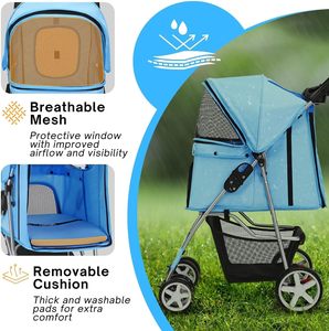 Carrito para mascotas con marco de acero y rueda de rotación, Diseño Popular de Vietnam, fabricante de alto estándar, estilo cochecito para mascotas - Product Image 6