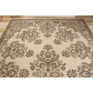 Tapis turc 7,4 x 11,2 pieds, tapis vintage brun à bordures en laine - Product Image 3