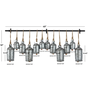 AK Brass Decorative Metal Christmas Bells <b>Set</b> Of 12 Single Bell <b>On</b> Rope Rustic Finished Unique Bells For Christmas Ornaments - Product Image 4
