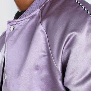 Meilleur fabricant et fournisseur Veste d'hiver en satin de haute qualité pour hommes Nouvelle arrivée College Baseball Bomber Veste en satin pour hommes - Product Image 3