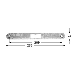 CONTREPLAQUE POUR SERRURES FEU Bord rond plat lourd En acier galvanisé Pour séries 216-214 - Product Image 1