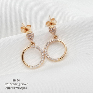 925 joyería de lujo de plata esterlina Cz Set Pendientes chapados en oro rosa para regalo joyería de plata ligera al por mayor - Product Image 1