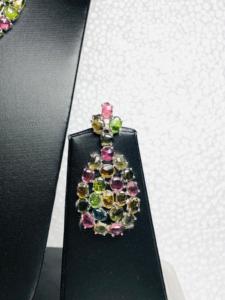 ชุดต่างหูสร้อยคอ3ชิ้นทำจากเงินแท้925อัญมณีทัวร์มาลีนธรรมชาติของขวัญที่ไม่เหมือนใครสำหรับทุกโอกาส - Product Image 6