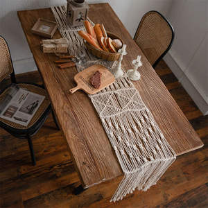 Camino de mesa de macramé personalizado, arte bohemio y diseño elegante vintage moderno, forma rectangular, hecho de algodón puro - Product Image 6