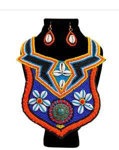 Collier et boucles d'oreilles en perles de luxe pour femmes perle colorée pour fêtes et mariages ensemble de colliers faits à la main - Product Image 2