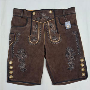 Prendas de cuero bávaro tradicionales estéticas únicas con bordado, pantalones cortos suaves y cómodos para hombres - Product Image 5