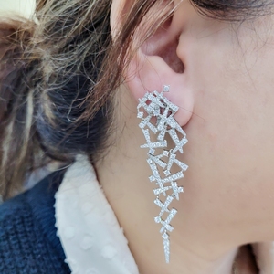 Pendientes de piedras de circonia cúbica para mujer, joyería de cobre, fiesta de moda, odm, oem, obm, novedad de 2023, listo para enviar - Product Image 2